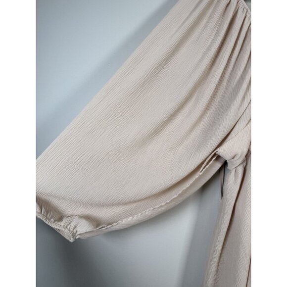 Anthropologie Mable Tiered Women’s V-Neck Short Dress Size S Neutral Preppy Tan - Picture 4 of 11